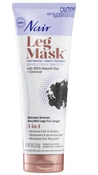 Chemist Warehouse Nair leg mask hair removal + beauty treatment charcoal 227g offer