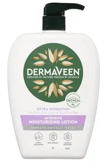 Chemist Warehouse Dermaveen extra hydration intensive moisturising lotion for extra dry, itchy & sensitive skin 1l offer