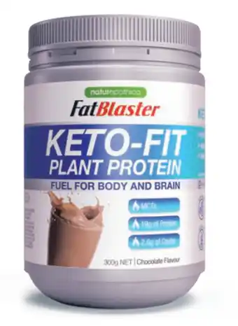 Chemist Warehouse Naturopathica fatblaster keto-fit plant protein chocolate flavour 300g powder offer