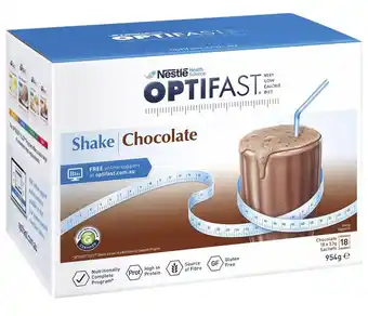 Chemist Warehouse Optifast vlcd shake chocolate 18 x 53g offer