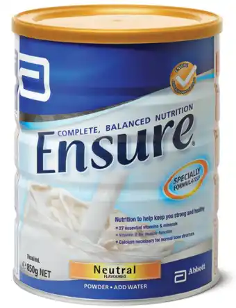 Ensure neutral flavoured powder 850g