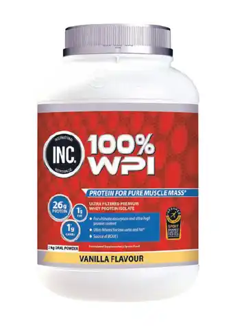 Chemist Warehouse Inc 100% wpi vanilla flavour 2kg offer