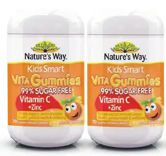 Chemist Warehouse Nature’s way kids smart vita gummies 99% sugar free vitamin c + zinc 70 pastilles offer
