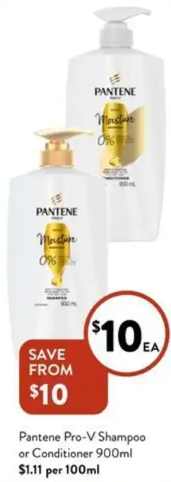 Foodworks Pantene Pro-V Shampoo or Conditioner offer