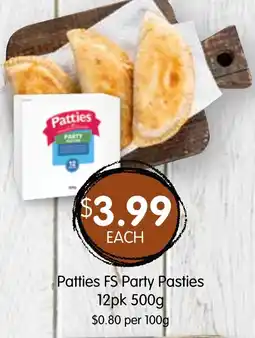 Spudshed Patties FS Party Pasties 12pk offer