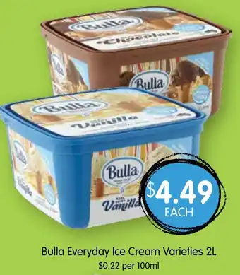 Spudshed Bulla Everyday Ice Cream Varieties offer