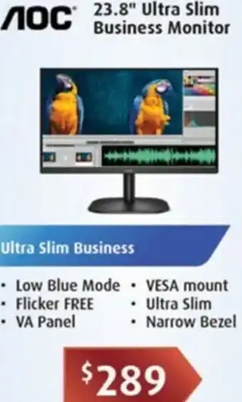 Leader Computers 23.8" Ultra Slim Business Monitor offer