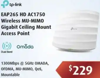 Leader Computers EAP265 HD AC1750 Wireless MU-Mimo Gigabit Ceiling Mount Access Point offer