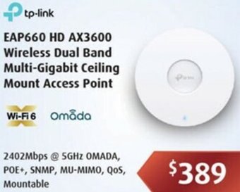 Leader Computers EAP660 HD AX3600 Wireless Dual Band Multi-Gigabit Ceiling Mount Access Point offer