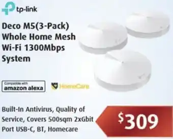 Deco M5(3-Pack) Whole Home Mesh Wi-Fi 1300Mbps System