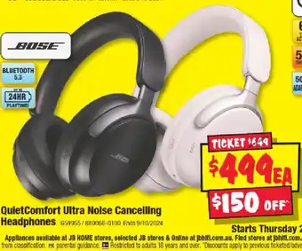 JB Hi-Fi Quietcomfort ultra noise cancelling offer