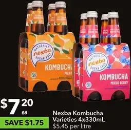 Nexba Kombucha Varieties