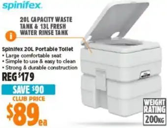 Anaconda Spinifex portable toilet offer