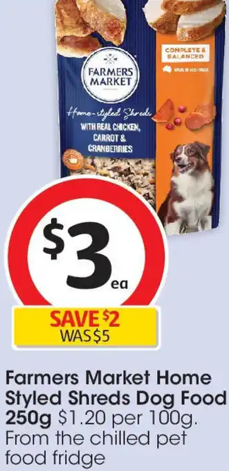 Coles Farmers Market Home Styled Shreds Dog Food offer