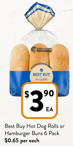 Foodworks Best Buy Hot Dog Rolls or Hamburger Buns offer