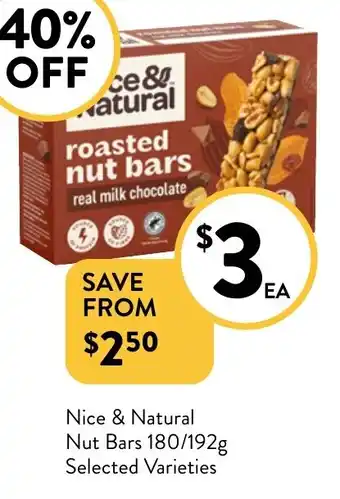 Foodworks Nice & Natural Nut Bars offer