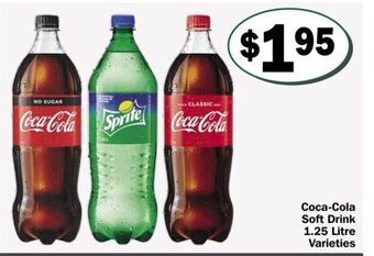 Friendly Grocer Coca-Cola Soft Drink 1,25 Litre Varieties offer