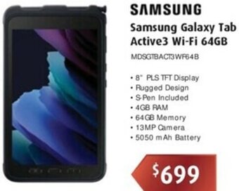 Leader Computers Samsung Galaxy Tab Active3 Wi-Fi 64Gb offer