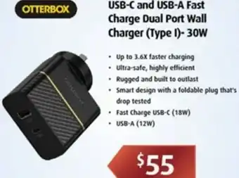 Leader Computers USB-C And USB-A Fast Charge Dual Port Wall Charger (Type I)-30W offer
