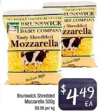 Brunswick Shredded Mozzarella 500g