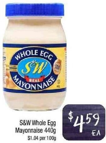 Foodworks S&W Whole Egg Mayonnaise 440g offer