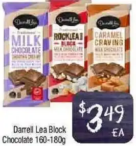 Foodworks Darrell Lea Block Chocolate 160-180g offer