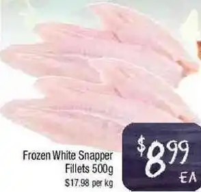 Foodworks Frozen White Snapper Fillets 500g offer