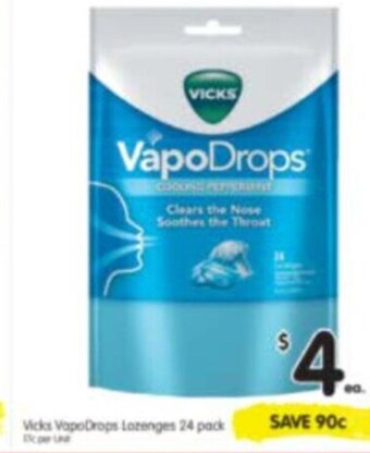 Spar Vicks VapoDrops Lozenges 24 Pack offer