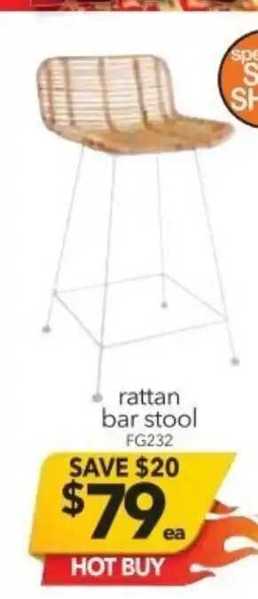 Cheap as Chips Rattan Bar Stool offer