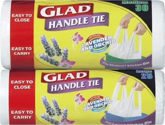 IGA Glad Handle Tie Bag Large 25 Pack or Medium 30 Pack offer