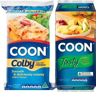 Coon Tasty or Colby Block Cheese 1kg
