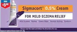 Chemist Warehouse Sigmacort Hydrocortisone Cream 0.5% offer