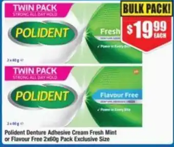 Chemist Warehouse Polident Denture Adhesive Cream Fresh Mint or Flavour Free offer