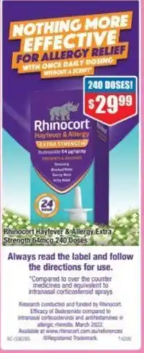 Chemist Warehouse Rhinocort Hayfever & Allergy Extra Strength offer