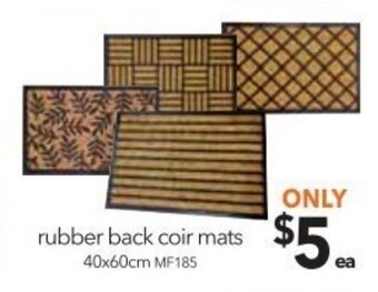 Rubber Back Coir Mats 40x60cm