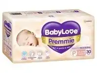 Baby Bunting Babylove Nappies Premmie Size 30 Pack offer