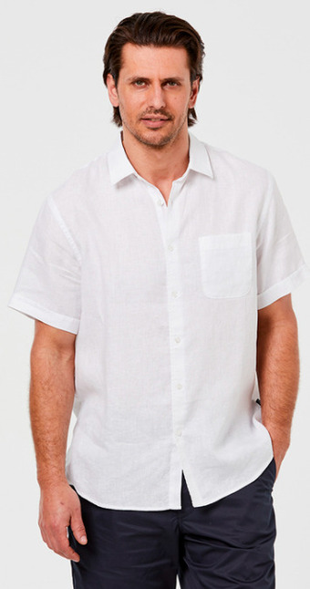 Harris Scarfe Bronson basic cairns short sleeve linen shirt offer
