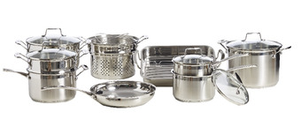 Harris Scarfe Scanpan 10pc impact stainless steel cookset offer