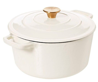 Smith + nobel 5l luxe cast iron casserole white