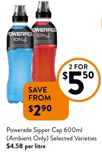 Foodworks Powerade sipper cap offer