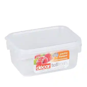 Decor tellfresh plastic oblong food storage container 250ml