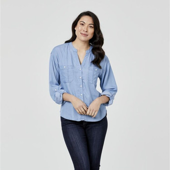 Harris Scarfe Khoko denim indigo tencel shirt offer