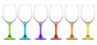 Artcraft ava colour 6pc red wine sets