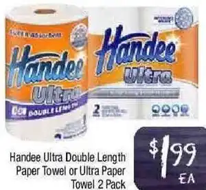 Foodworks Handee Ultra Double Length Paper Towel Or Ultra Paper Towel 2 Pack offer