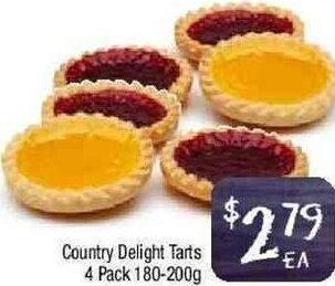 Foodworks Country Delight Tarts 4 Pack 180-200g offer
