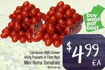 Foodworks Mini Roma Tomatoes offer