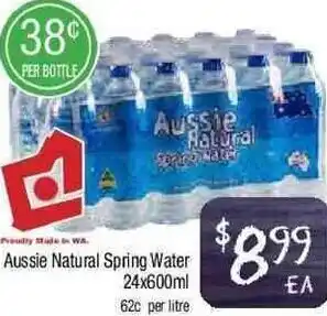 Foodworks Aussie Natural Spring Water 24x600 ml offer