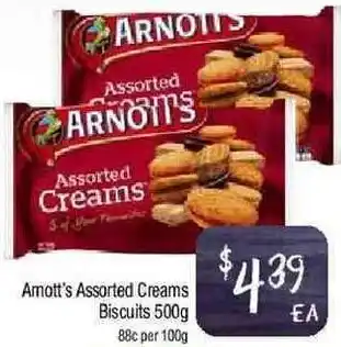Foodworks Amott's Assorted Creams Biscuits 500g offer