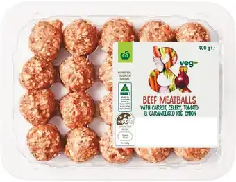 Woolworths Woolworths &Veg Beef Meatballs with Carrot, Celery, Tomato & Onion 400g offer