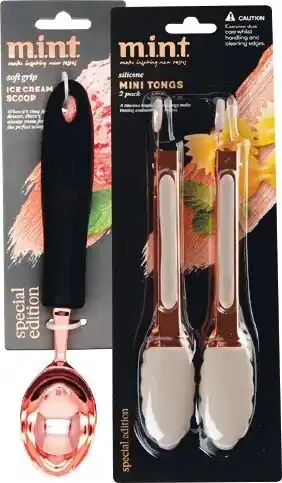 Woolworths Mint Special Edition Silicone Mini Tongs Pk 2 or Ice Cream Scoop offer